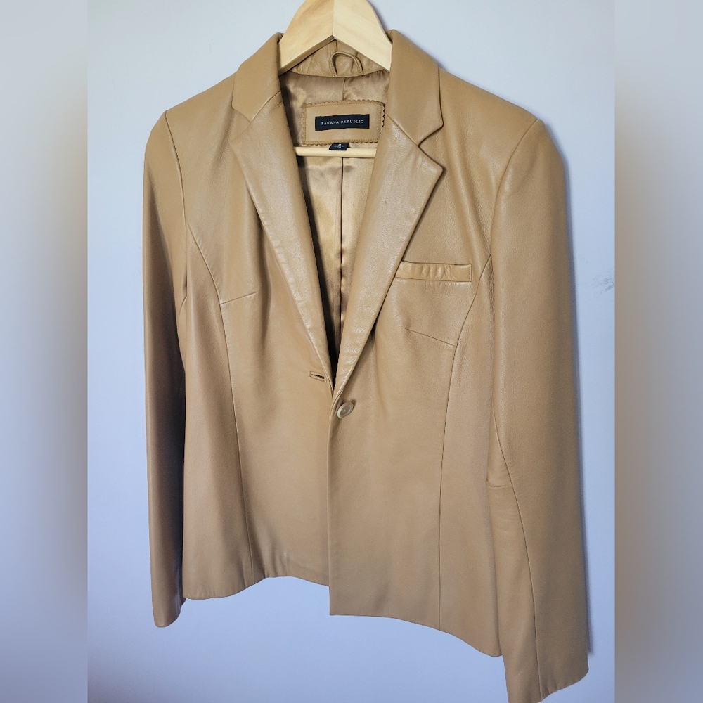 Vintage Banana Republic Tan Leather Jacket